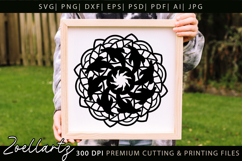 Floral Summer Mandala SVG Dolphin Mandala T-shirt Mug Design Product Image 1