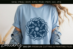Floral Summer Mandala SVG Dolphin Mandala T-shirt Mug Design Product Image 6