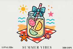 Summer Vibes Clipart, Sublimation PNG Product Image 1