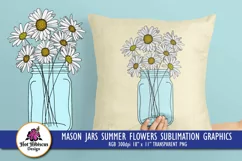 summer mason jar of flowers transparent png