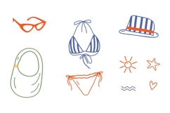 Mediterranean Summer Vector Set | Hand Drawn Beach Clipart Product Image 2