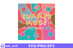 Vibrant summer mode graphic with stars SVG PNG Design Product Image 2