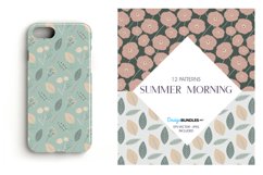 Botanical Summer mornings Digital Paper, Vector Patterns Product Image 4