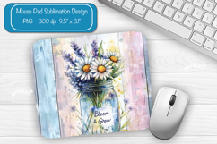 Flower Summer Mouse Pad Sublimation Farmhouse Desk Mat Product Image 1