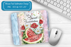Watermelon Summer Mouse Pad Sublimation Farmhouse Floral png Product Image 1
