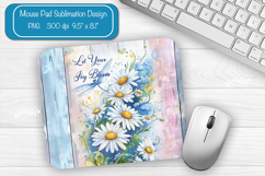 Daisies Summer Mouse Pad Sublimation Farmhouse Floral png Product Image 1