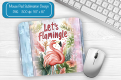 Flamingo Summer Mouse Pad Sublimation Farmhouse Desk Mat Product Image 1