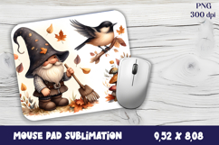 Gnome Mouse Pad. Autumn Mouse Pad Product Image 1