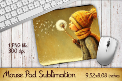 Summer Sun Girl with Flowers Mouse Pad | Sublimation PNG Product Image 1