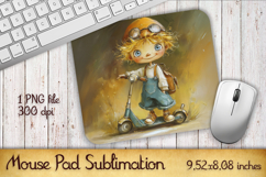 Summer Sun boy Mouse Pad | Sublimation PNG Product Image 1