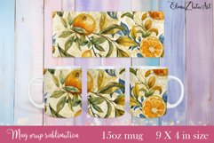 Lemon Mug Wrap Sublimation. Paper Lemon Mug Design Product Image 1