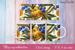 Lemon Mug Wrap Sublimation. Paper Lemon Mug Design Product Image 1