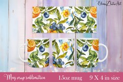 Lemon Mug Wrap Sublimation. Paper Lemon Mug Design Product Image 1