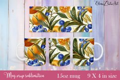 Lemon Mug Wrap Sublimation. Paper Lemon Mug Design Product Image 1