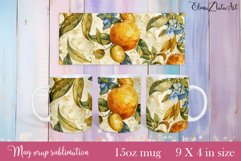 Lemon Mug Wrap Sublimation. Paper Lemon Mug Design Product Image 1