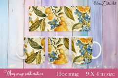 Lemon Mug Wrap Sublimation. Paper Lemon Mug Design Product Image 1