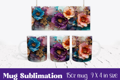 Floral Mug Wrap Sublimation, Flowers Pattern Product Image 1