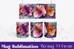 Floral Mug Wrap Sublimation, Flowers Pattern Product Image 1