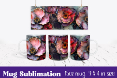 Floral Mug Wrap Sublimation, Flowers Pattern Product Image 1