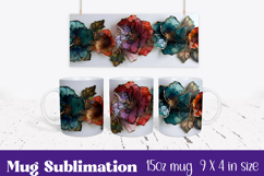 Floral Mug Wrap Sublimation, Flowers Pattern Product Image 1