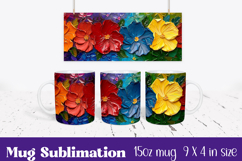 Floral Mug Wrap Sublimation, Flowers Pattern Product Image 1