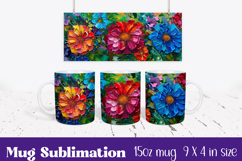 Floral Mug Wrap Sublimation, Flowers Pattern Product Image 1