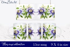 Flowers Mug Sublimation | Watercolor Flowers Mug Wrap Product Image 1