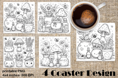 Design of a stand for summer mushrooms |Coloring pages Product Image 1