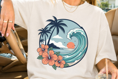 Summer Ocean Wave Palm Tree PNG Product Image 3