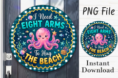 Summer Octopus Ocean Door Hanger PNG Product Image 1