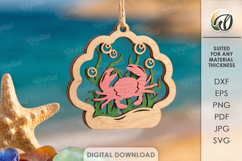 3D Summer Ornament Laser Cut. Wall Hanger SVG Product Image 1