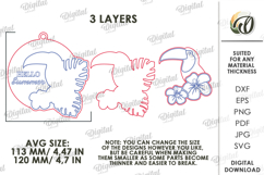 Summer Ornaments Bundle Laser Cut. Hanging Ornament SVG Product Image 3