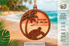 3D Summer Ornament Laser Cut. Hanging Ornament SVG Product Image 1