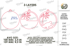 Summer Ornaments Bundle Laser Cut. Hanging Ornament SVG Product Image 5
