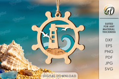 3D Summer Ornament Laser Cut. Wall Hanger SVG Product Image 1