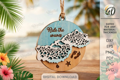 Summer Ornaments Bundle Laser Cut. Hanging Ornament SVG Product Image 8