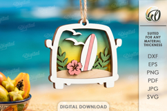 3D Summer Ornaments Bundle Laser Cut. Wall Hanger SVG Product Image 9