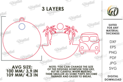 3D Summer Ornament Laser Cut. Hanging Ornament SVG Product Image 2