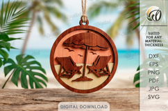 Summer Ornaments Bundle Laser Cut. Hanging Ornament SVG Product Image 10