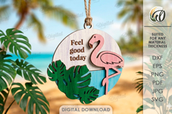 Summer Ornaments Bundle Laser Cut. Hanging Ornament SVG Product Image 11