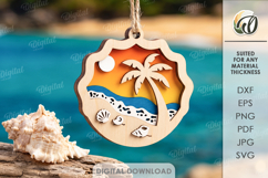 3D Summer Ornaments Bundle Laser Cut. Wall Hanger SVG Product Image 12