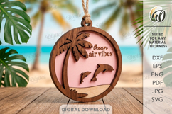 Summer Ornaments Bundle Laser Cut. Hanging Ornament SVG Product Image 12