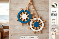 Summer Ornaments Lasercut. Hanging Ornament. Ship Wheels SVG Product Image 1