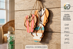 Summer Ornaments Bundle Laser Cut. Hanging Ornament SVG Product Image 4