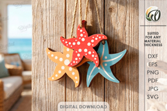 Summer Ornaments Bundle Laser Cut. Hanging Ornament SVG Product Image 8