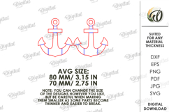 Summer Ornaments Laser Cut. Hanging Ornament. Anchors SVG Product Image 2