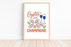 Summer Oyster Champagne Hand Drawn PNG Product Image 3
