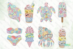 Summer Painted Sublimation Clipart Bundle Product Image 3