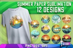 Summer Paper Sublimation | T-Shirt Design | PNG Sublimation Product Image 1