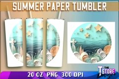 Summer Paper Tumblers Wrap 20 oz. | PNG Sublimation Product Image 1